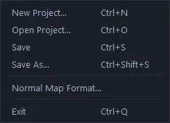 The File menu, open